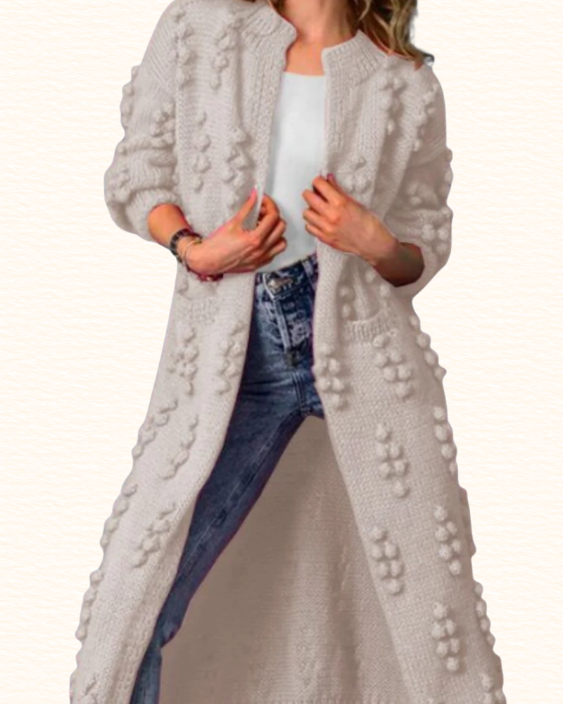 Cardigan Long Ouvert Pour Femme | Détails En Relief