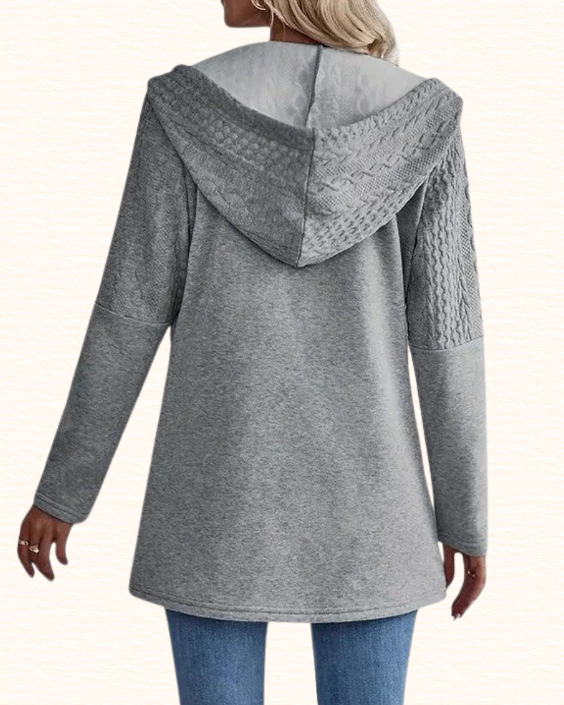 Veste Texturée Pour Femme | Capuche Et Coupe Longue