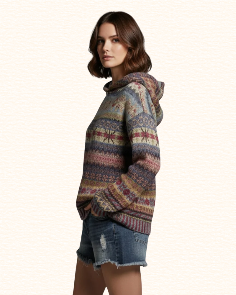 Sweat À Capuche Pour Femme | Motifs Géométriques Multicolores
