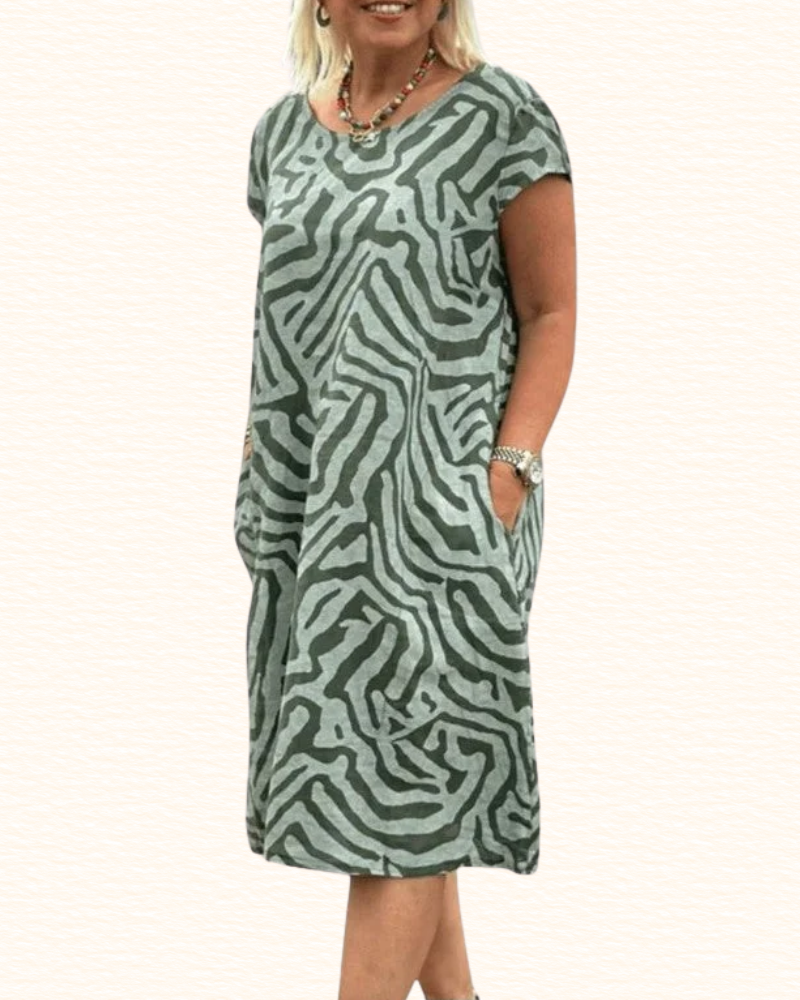 Robe À Motifs Graphiques Pour Femme | Midi