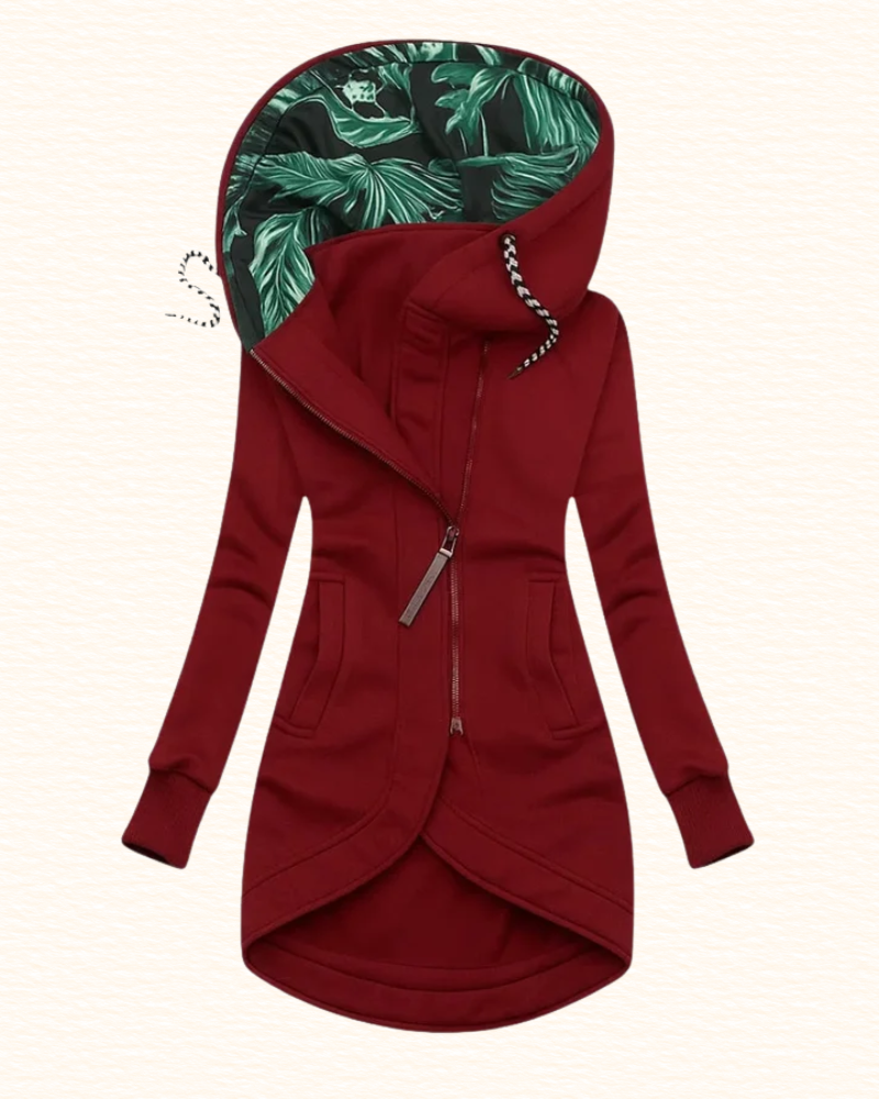 Manteau À Capuche Pour Femme | Fermeture Asymétrique