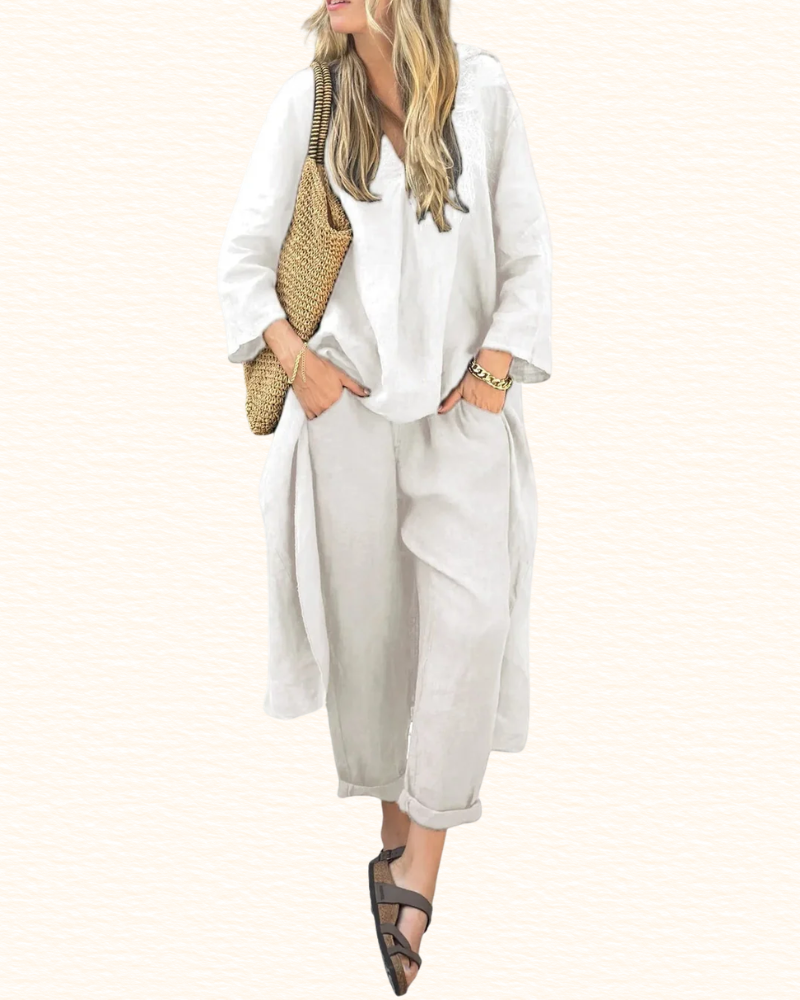 Ensemble Uni Pour Femme | Tunique Et Pantacourt Large