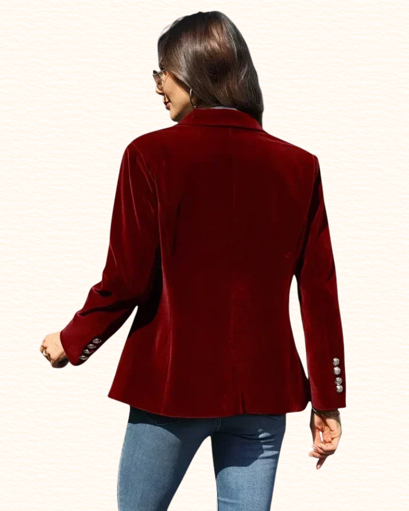 Blazer À Bouton Doré Pour Femme | Col À Revers