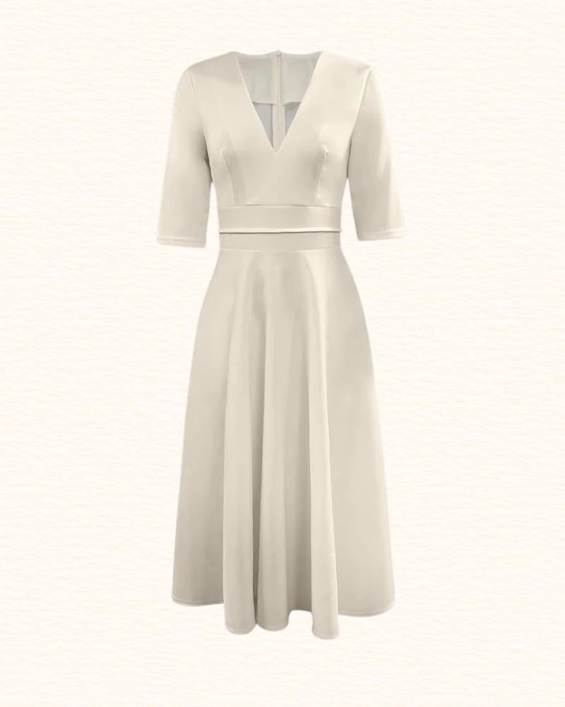 Robe Évasée À Col V Pour Femme | Midi