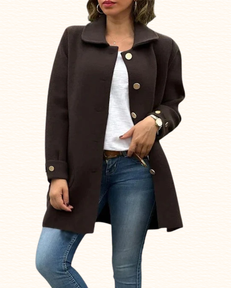 Manteau À Col Rabattu Pour Femme | Poches Plaquées
