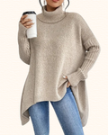 Pull Long À Col Roulé Pour Femme | Ourlet Asymétrique