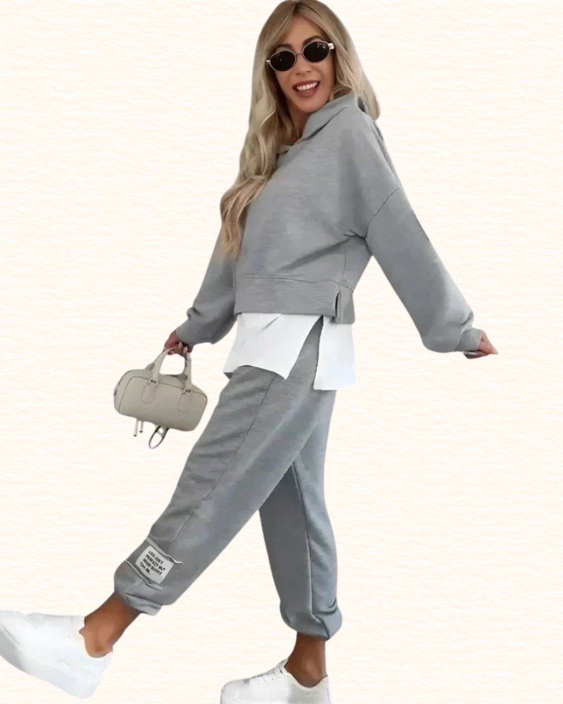 Ensemble De Jogging Pour Femme | Sweat À Capuche Bicolore