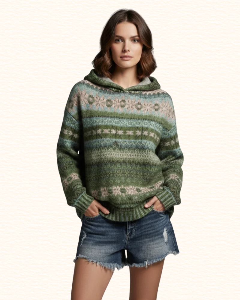 Sweat À Capuche Pour Femme | Motifs Géométriques Multicolores
