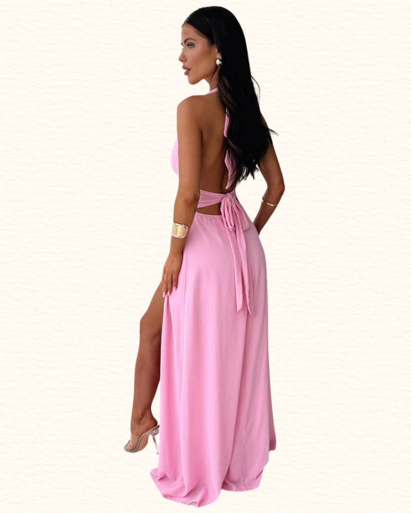 Robe Fendue À Décolleté Plongeant Pour Femme | Maxi
