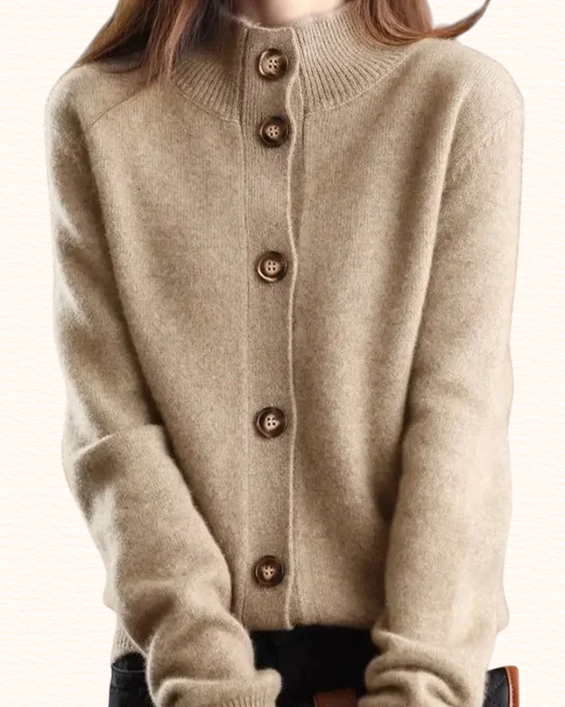 Cardigan À Col Rabattu Pour Femme | Boutons Contrastants