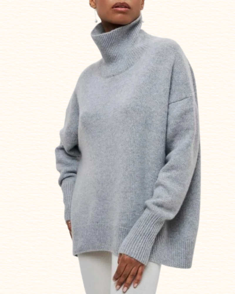 Pull Ample À Col Roulé Pour Femme | Épaules Tombantes