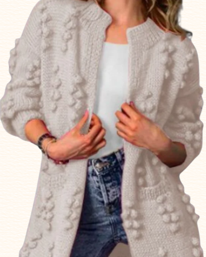 Cardigan Long Ouvert Pour Femme | Détails En Relief