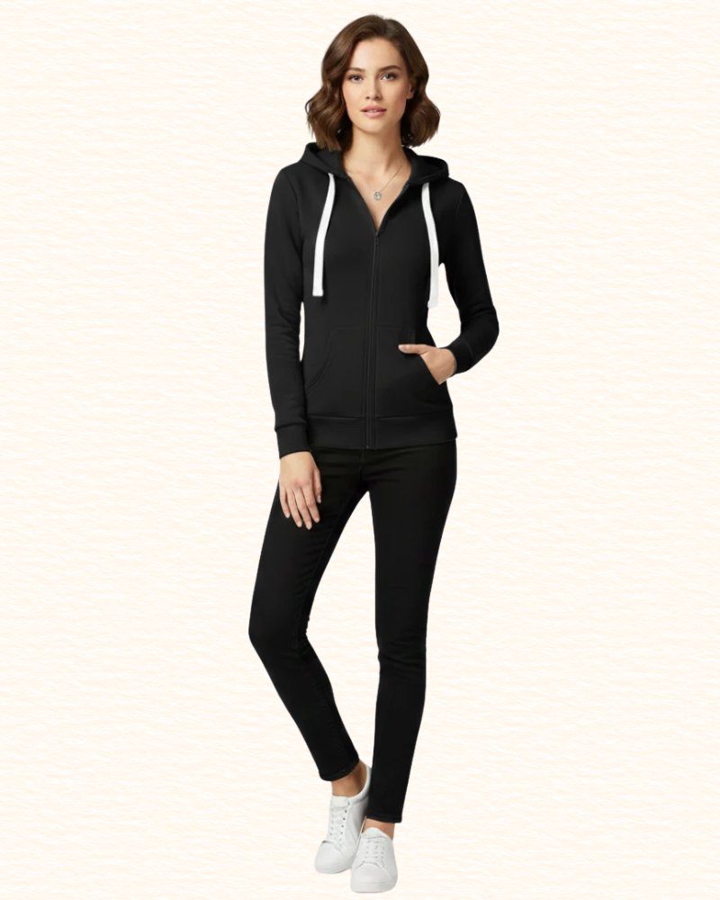 Sweat Zippé À Capuche Pour Femme | Poches Avant