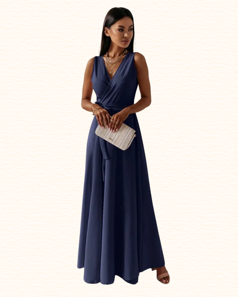 Robe Cache-Cœur Sans Manches Pour Femme | Maxi