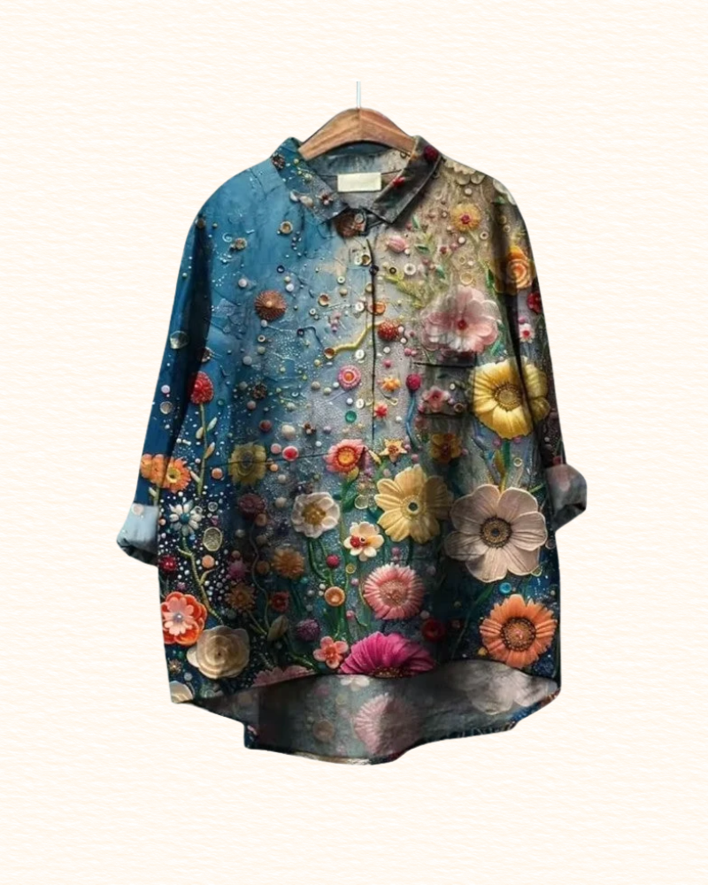 Chemisier Fleuri À Boutons Pour Femme | Ourlet Arrondi