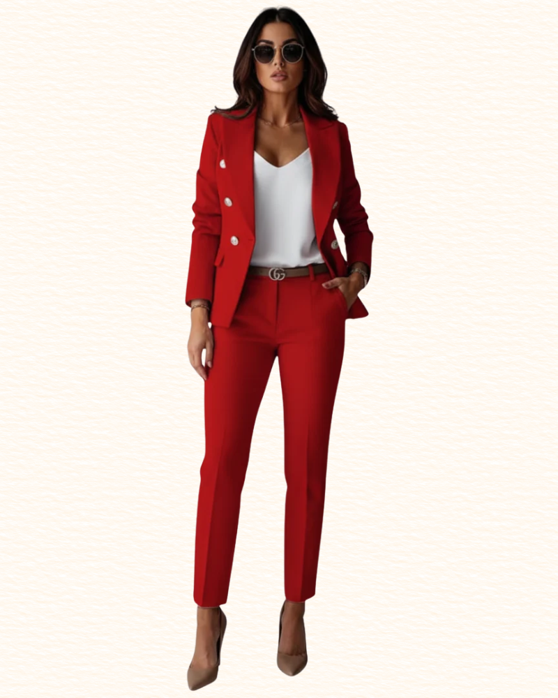 Tailleur Deux Pièces Pour Femme | Blazer Croisé Et Pantalon