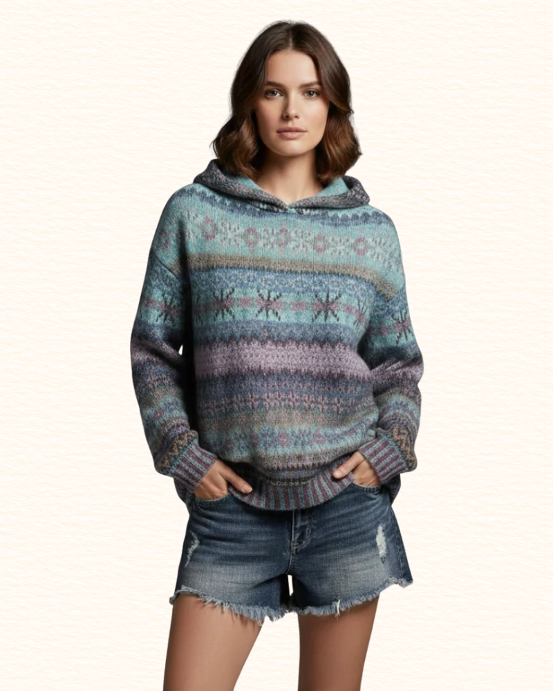 Sweat À Capuche Pour Femme | Motifs Géométriques Multicolores