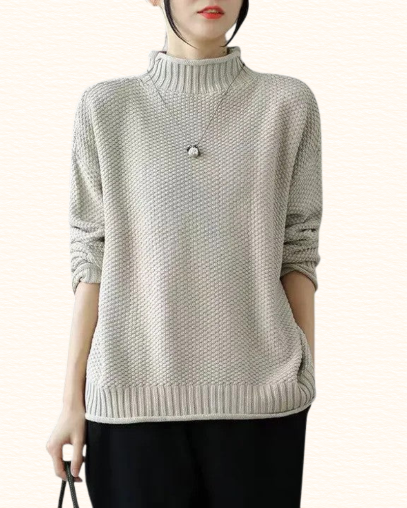 Pull Texturé Pour Femme | Col Montant