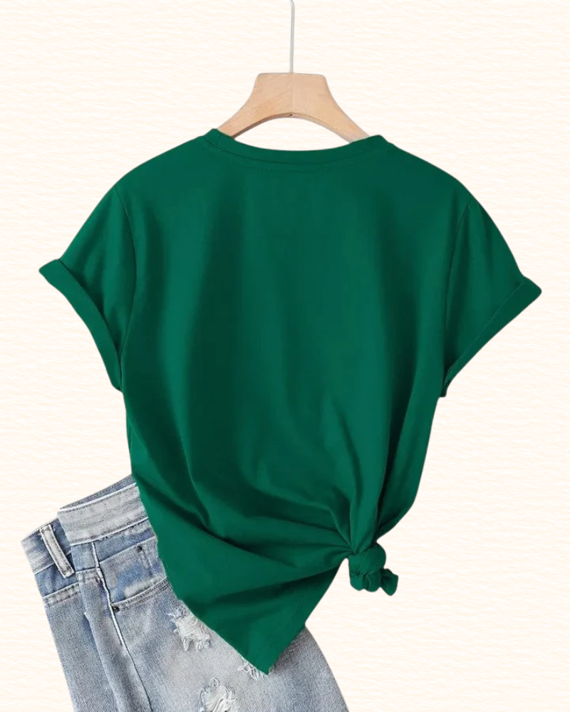 T-Shirt À Double Cœur Pour Femme | Col Rond