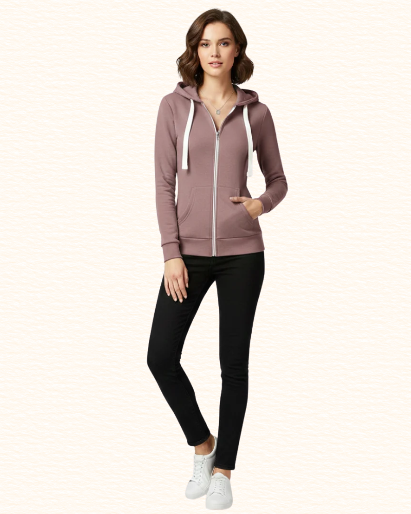 Sweat Zippé À Capuche Pour Femme | Poches Avant