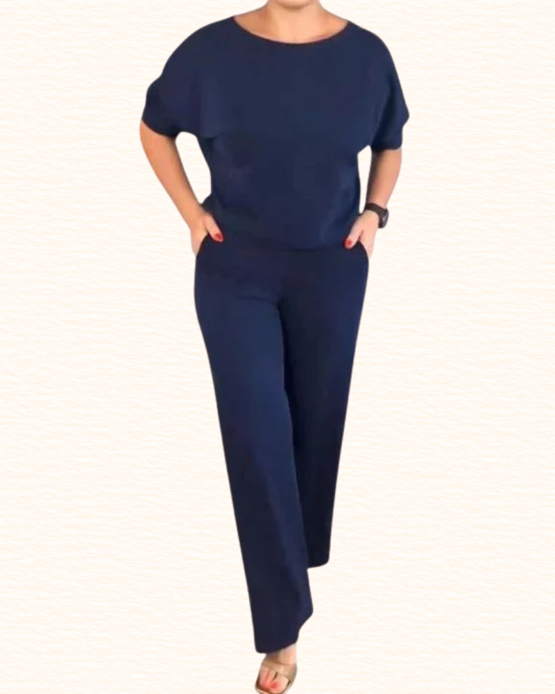 Combinaison De Soirée Pour Femme | Col Drapé Et Jambes Larges