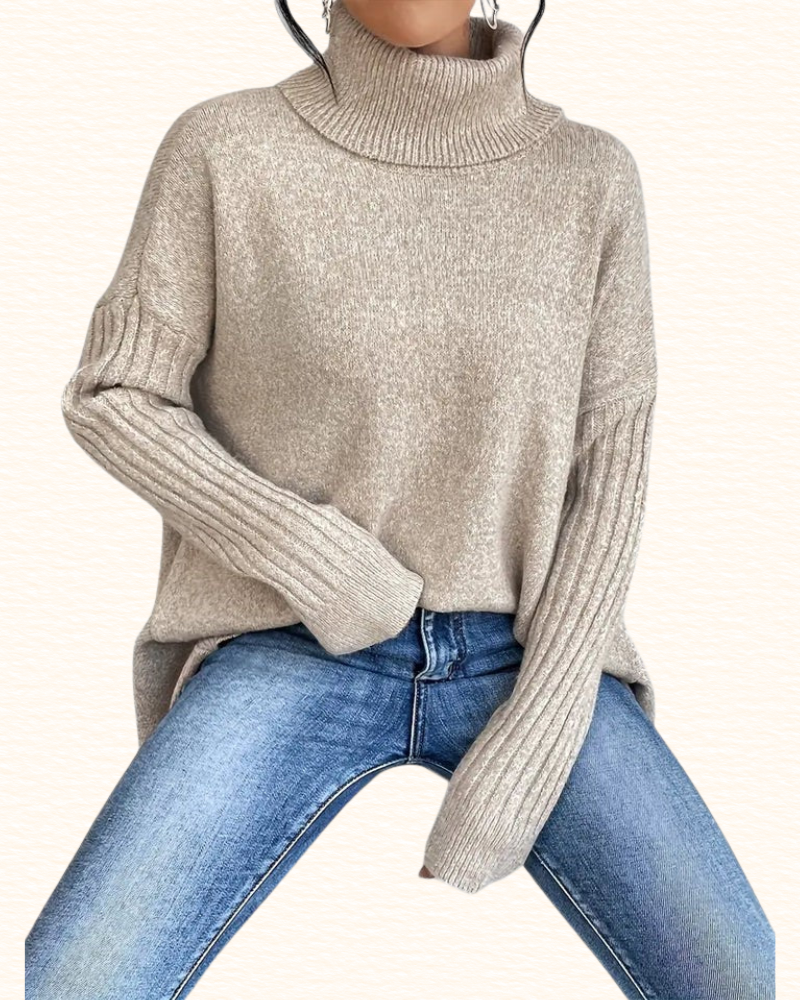 Pull Long À Col Roulé Pour Femme | Ourlet Asymétrique
