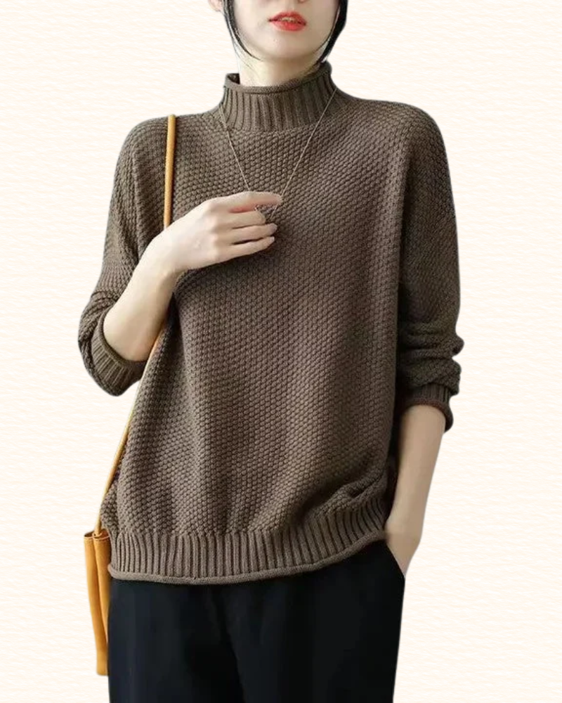 Pull Texturé Pour Femme | Col Montant
