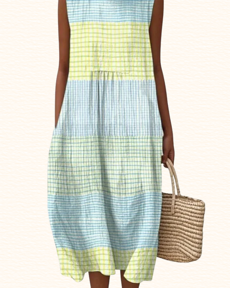 Robe À Carreaux Pastel Pour Femme | Midi